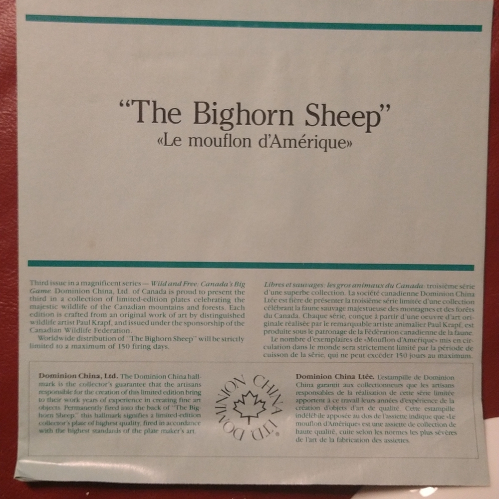 1989 "The Bighorn Sheep" by Paul Krapf - Picture 5 of 8